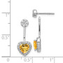 14k White Gold Diamond & Citrine Earrings