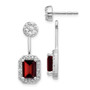 14k White Gold Diamond & Garnet Earrings