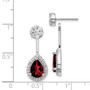 14k White Gold Diamond & Garnet Earrings