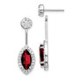 14k White Gold Diamond & Garnet Earrings