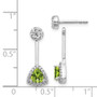 14k White Gold Diamond & Peridot Earrings