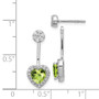 14k White Gold Diamond & Peridot Earrings