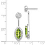 14k White Gold Diamond & Peridot Earrings