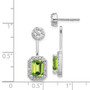 14k White Gold Diamond & Peridot Earrings