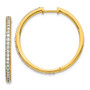 14k Yellow Gold Diamond Hoop Earrings