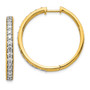 14k Yellow Gold Diamond Hoop Earrings