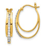 14k Yellow Gold Diamond Hoop Earrings