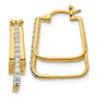 14k Yellow Gold Diamond Hoop Earrings