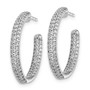 14k White Gold Diamond In/Out Hoop Post Earrings