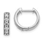 14k White Gold Diamond Milgrain Hoop Earrings