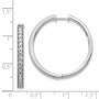 14k White Gold Diamond Milgrain Hoop Earrings