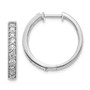 14k White Gold Diamond Milgrain Hoop Earrings