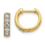 14k Yellow Gold Diamond Milgrain Hoop Earrings