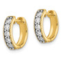 14k Yellow Gold Diamond Milgrain Hoop Earrings