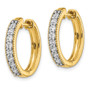 14k Yellow Gold Diamond Milgrain Hoop Earrings