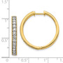 14k Yellow Gold Diamond Milgrain Hoop Earrings