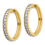 14k Yellow Gold Diamond Milgrain Hoop Earrings