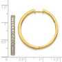 14k Yellow Gold Diamond Milgrain Hoop Earrings