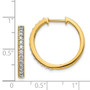 14k Yellow Gold Diamond Milgrain Hoop Earrings