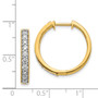 14k Yellow Gold Diamond Milgrain Hoop Earrings