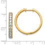 14k Yellow Gold Diamond Milgrain Hoop Earrings