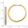 14k Yellow Gold Diamond Milgrain Hoop Earrings