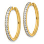 14k Yellow Gold Diamond Milgrain Hoop Earrings