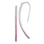 14k White Gold Diamond & Pink Sapphire Earrings