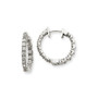 14k White Gold AA Diamond Hinged Hoop Earrings