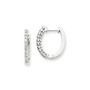 14k White Gold AA Diamond Hinged Hoop Earrings