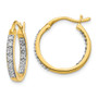 14k Diamond In/Out Hoop Earrings