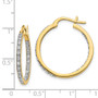 14k Diamond In/Out Hoop Earrings