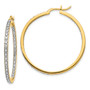 14k Diamond In/Out Hoop Earrings