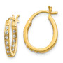 14k Diamond In/Out Hoop Earrings