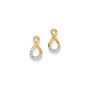 14k & Rhodium Diamond Post Earrings