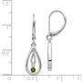 14k White Gold Green Diamond Leverback Earrings