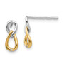 SS White Ice Gold-Tone 1/2pt Diamond Post Earrings