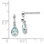 SS White Ice Blue Topaz and .01 ct Diamond Post Earrings