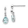 SS White Ice Blue Topaz and .01 ct Diamond Post Earrings