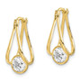 10K Polished CZ Hoop Earrings