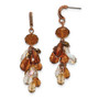 Copper-tone Multicolor Acrylic Beads Post Dangle Earrings