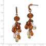 Copper-tone Multicolor Acrylic Beads Post Dangle Earrings
