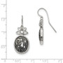 Silver-tone Clear & Black Crystal Dangle Earrings