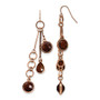 Copper-tone Brown Acrylic Beads Dangle Earrings