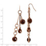 Copper-tone Brown Acrylic Beads Dangle Earrings