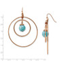 Copper-tone Aqua & Brown Acrylic Beads Dangle Earrings