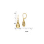 14k Polished & Diamond-Cut Dangle Leverback Earrings