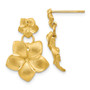 14k Plumeria Dangle Earrings