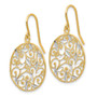 14K & Rhodium Diamond-cut Filigree Circle Wire Earrings