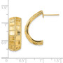 14K Diamond-cut Square J-Hoop Post Earring